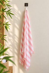 Pink Striped Bath towel